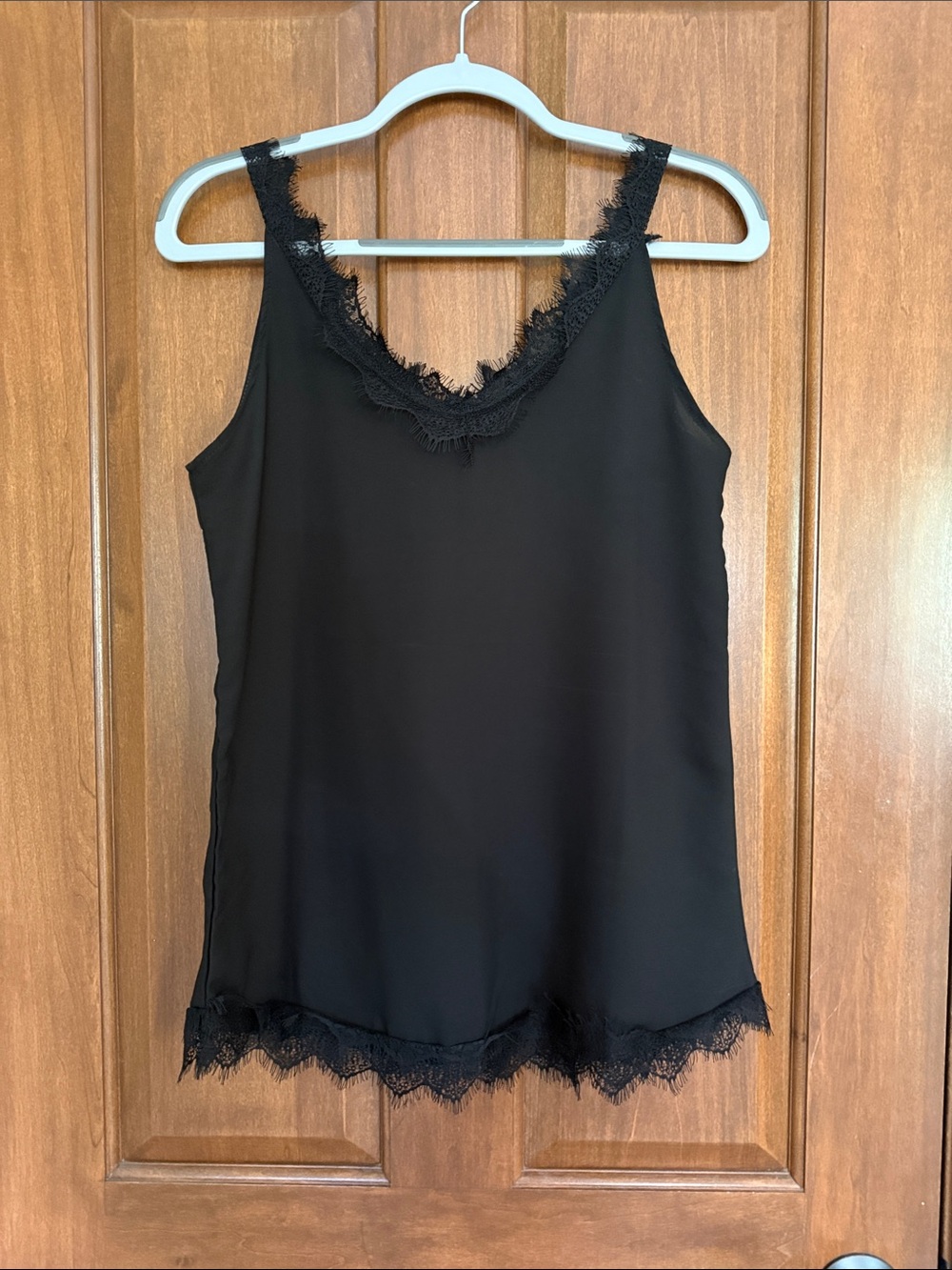 Black Lace Trim Slip Tank